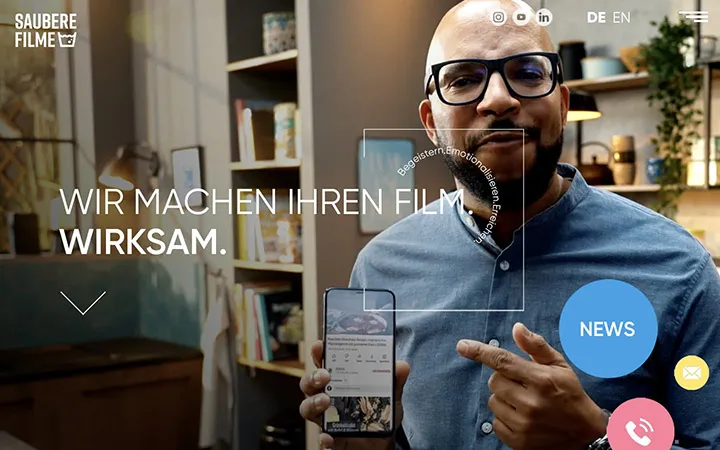Saubere Filme Website – Startseiten-Design